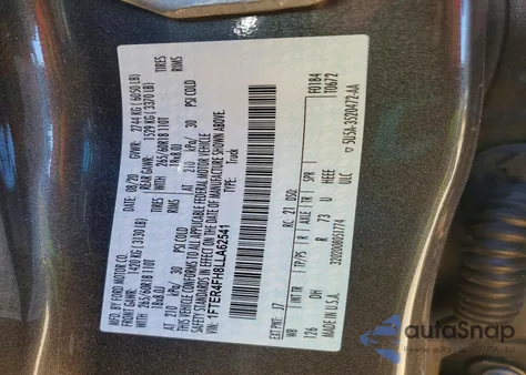 2020 Ford Ranger Xl from USA, damaged, VIN 1FTER4FH8LLA62541